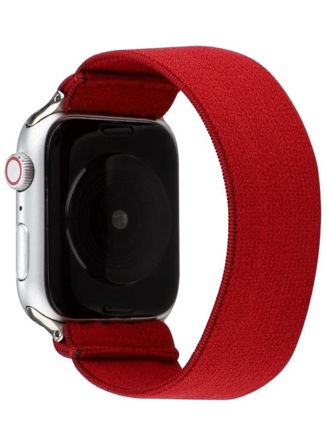 NIBEMINENT Solid Colour Silicone Replacement Strap Watchband For Apple Watch Series 1/2/3/4/5/6/7/SE 38-40-41mm Red - Image 1