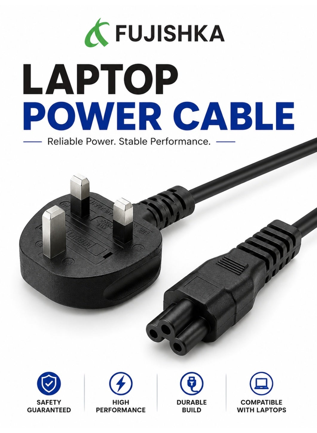 FUJISHKA Fujishka Laptop Power Cable 3-pin 1 5 Meter
