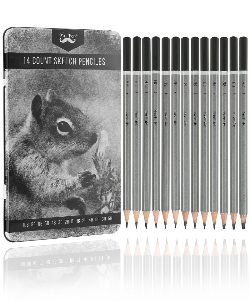 Mr. Pen- Sketch Pencils for Drawing, 14 Pack, Drawing Pencils, Art Pencils, Graphite Pencils, Graphite Pencils for Drawing, Art Pencils for Drawing and Shading - Image 1