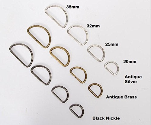 Jos 10Pcs UnWelded Antique Silver D Rings 25MM 25cms for Leather Bags Metal Crafts D Rings Connect Buckle Garment Clothes DIY Needlework Luggage Sewing Handmade Bag Purse Manual Buttons ETC  - Image 2