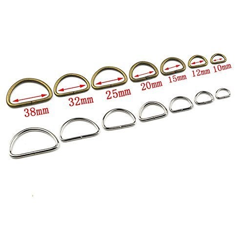 Jos 10Pcs UnWelded Antique Silver D Rings 25MM 25cms for Leather Bags Metal Crafts D Rings Connect Buckle Garment Clothes DIY Needlework Luggage Sewing Handmade Bag Purse Manual Buttons ETC  - Image 3