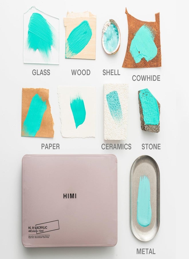 هيمي مجموعة ألوان أكريليك جيلي من هيمي، كوبان مزدوجان، 48 لونًا، 12 غرامًا، لزوجة عالية، قابلة للمزج، ألوان مناسبة للرسم على الصخور، والحرف اليدوية، والقماش، والخشب، والسيراميك، والحجر، هدايا فنية وحرفية للفنانين المبتدئين والرسامين. - Image 4