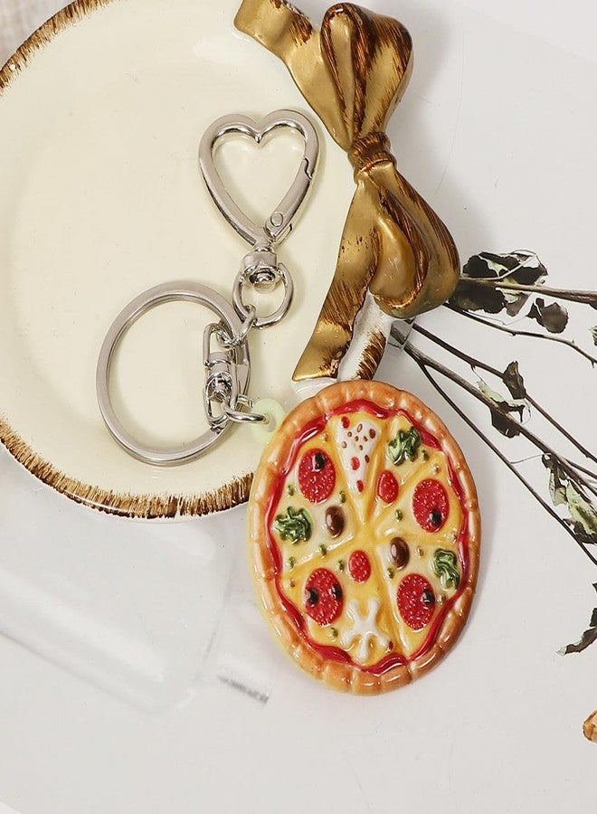 SENFAI Pizza keychain, delicious and beautiful women's bag pendant (pizza 5) - Image 3
