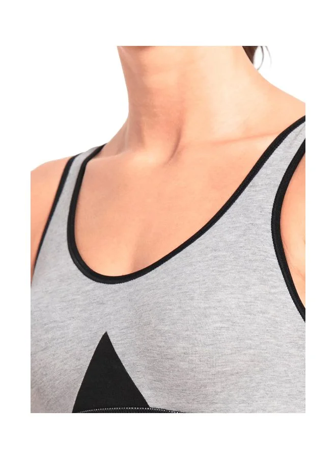 Jockey Light Grey Melange 1376 Women Wire free Non Padded Super Combed Cotton Elastane Stretch Full Coverage Slip On Active Bra with Wider Straps and Moisture Move Treatment for Women | Best Price UAE