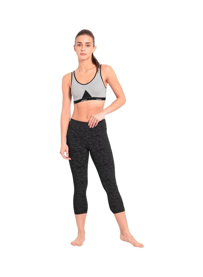 Jockey Light Grey Melange 1376 Women Wire free Non Padded Super Combed Cotton Elastane Stretch Full Coverage Slip On Active Bra with Wider Straps and Moisture Move Treatment for Women | Best Price UAE