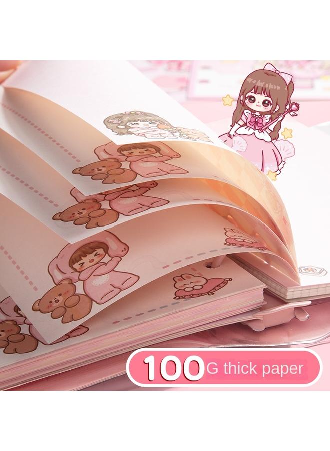 Bluejw DHZ Hand Account Book Girl Cute Loose-leaf High Color Value Suit Hand Account Tool Material Primary School Student Walking Stick Girl Gift - Image 4