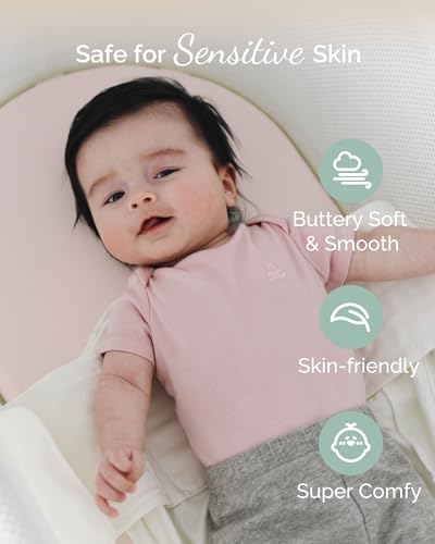 TotCare Bassinet Fitted Sheets Compatible with SNOO Happiest Baby Oval Bassinet - Buttery Soft, Silky Comfort, Premium Stretchy Jersey Knit Sheets - Pale Pink + Lavendar + Cloud, 3 Pack - Image 5