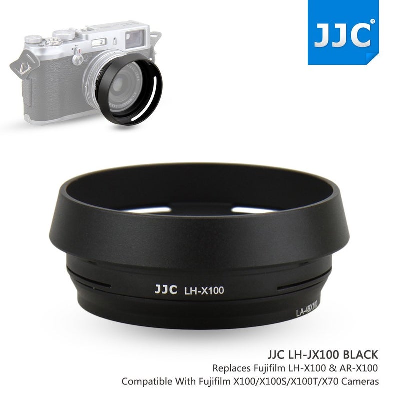 JJC Metal Lens Hood Shade Protector with 49mm Filter Adapter Ring for Fujifilm X100VI X100V X100F X100T X100S X100 X70 Replaces Fujifilm LH-X100 Lens Hood & AR-X100 Filter Adapter Ring/Black - Image 2