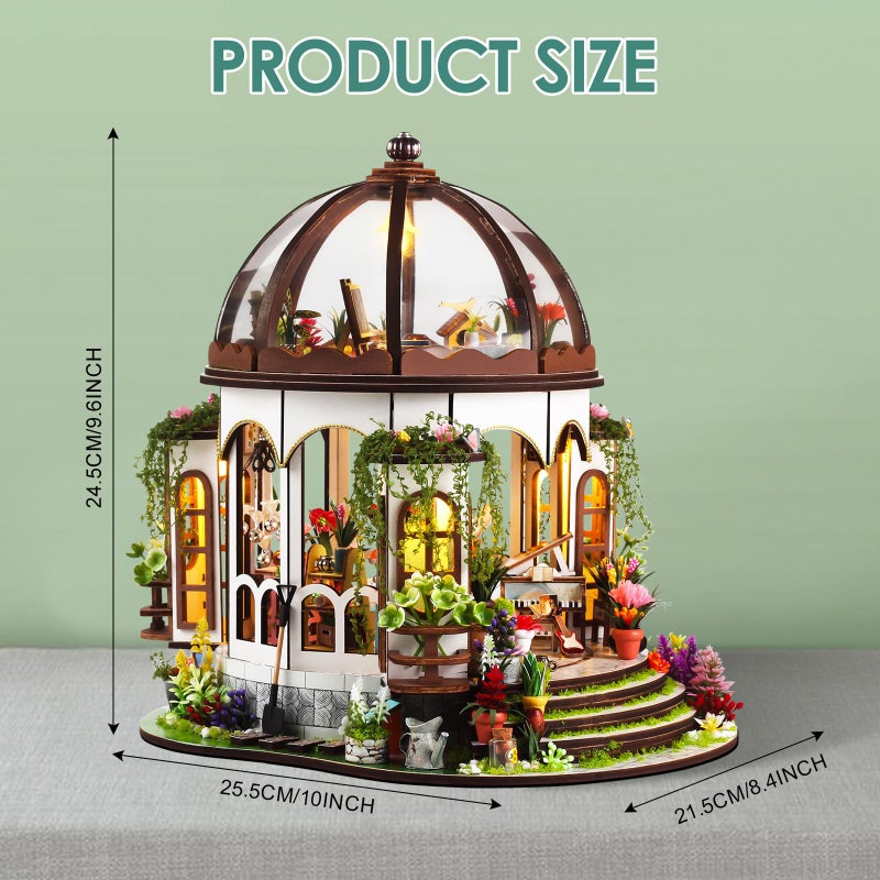 Foyucool 2025 New DIY Miniature House Kit, Dollhouse Kit with LED Light, Mini House Building Kits for for Adult to Building, Christmas Home Decorations Gifts for Friends, Castle Flower House - Image 2
