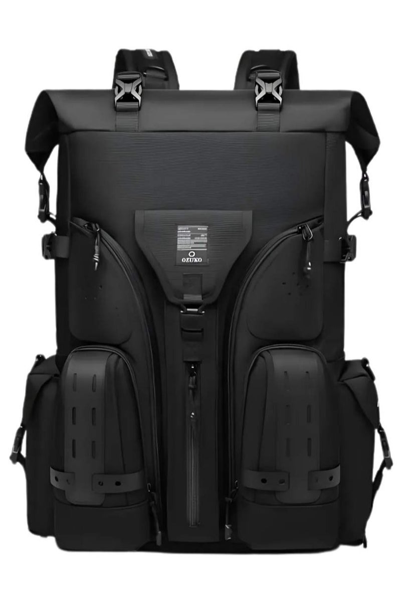أوزوكو 9631 حقيبة ظهر بسعة كبيرة للابتوب – مقاومة للماء، بتصميم رياضي خارجي، أسود - Image 1