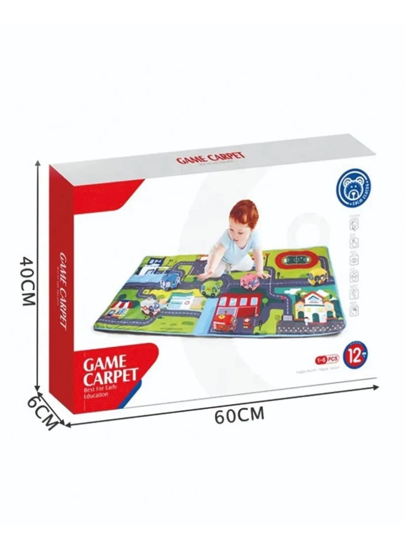 Toy Box Car Rug Play Mat And Mixed Kids Toy Cars & Trucks Puffy Foamy Body Hard Wheels For Kids 158x80cm - Image 5