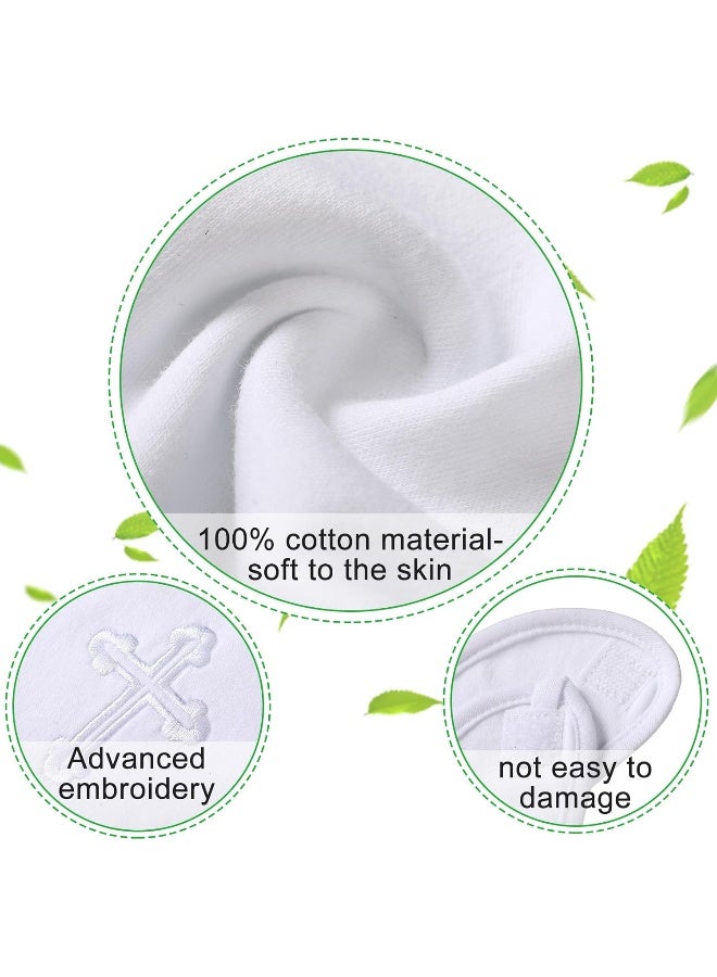 Jiuguva 4 Pcs Baptism Gifts for Boys Girls, Christening Bibs and Socks Set White Embroidered Cross Baptism Outfit for Baby - Image 3