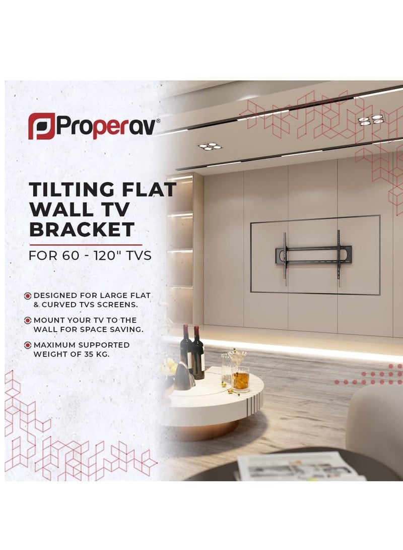 Master Wall Mount TV Bracket with 10 Degree Tilt for 60" 65" 70" 75" 80" 85" 90" 100" 120" TV Max 900x600, Black - Image 2