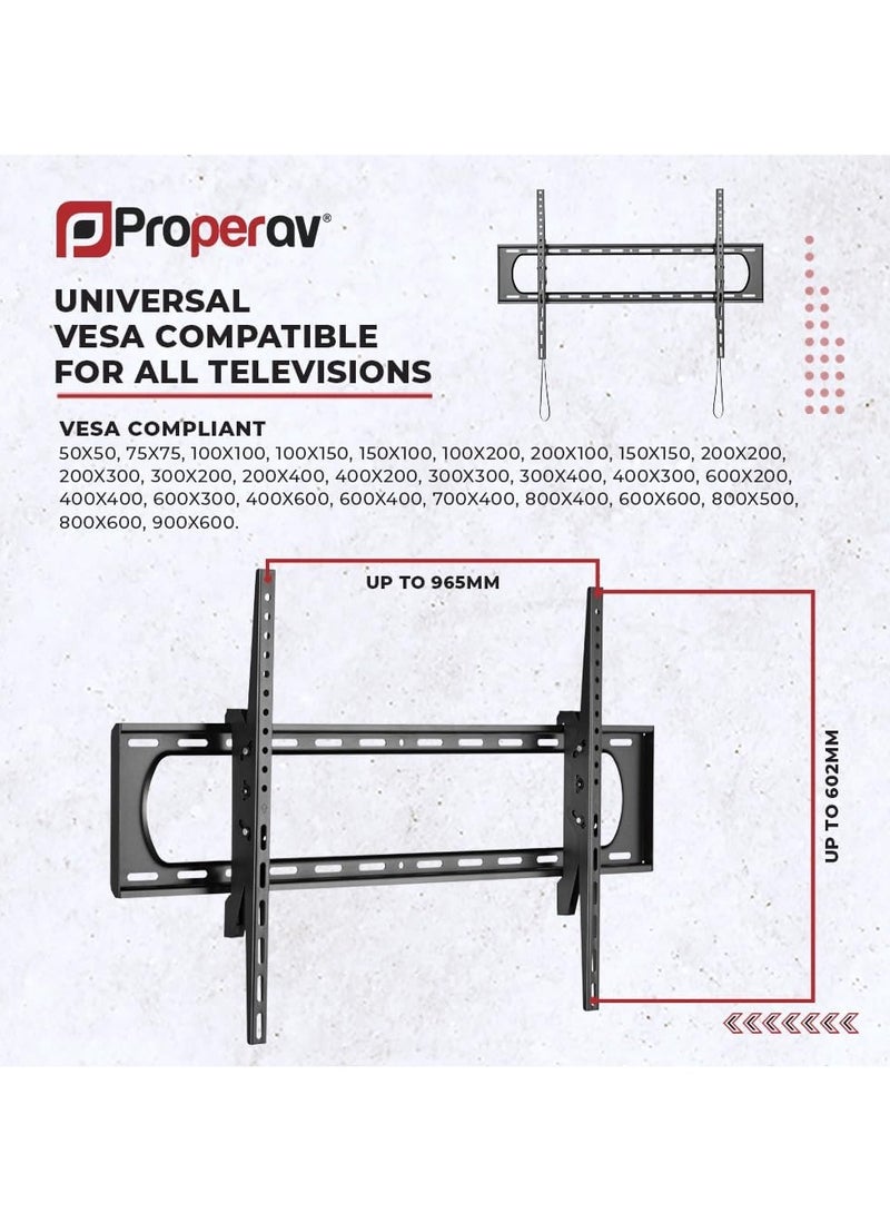 Master Wall Mount TV Bracket with 10 Degree Tilt for 60" 65" 70" 75" 80" 85" 90" 100" 120" TV Max 900x600, Black - Image 3