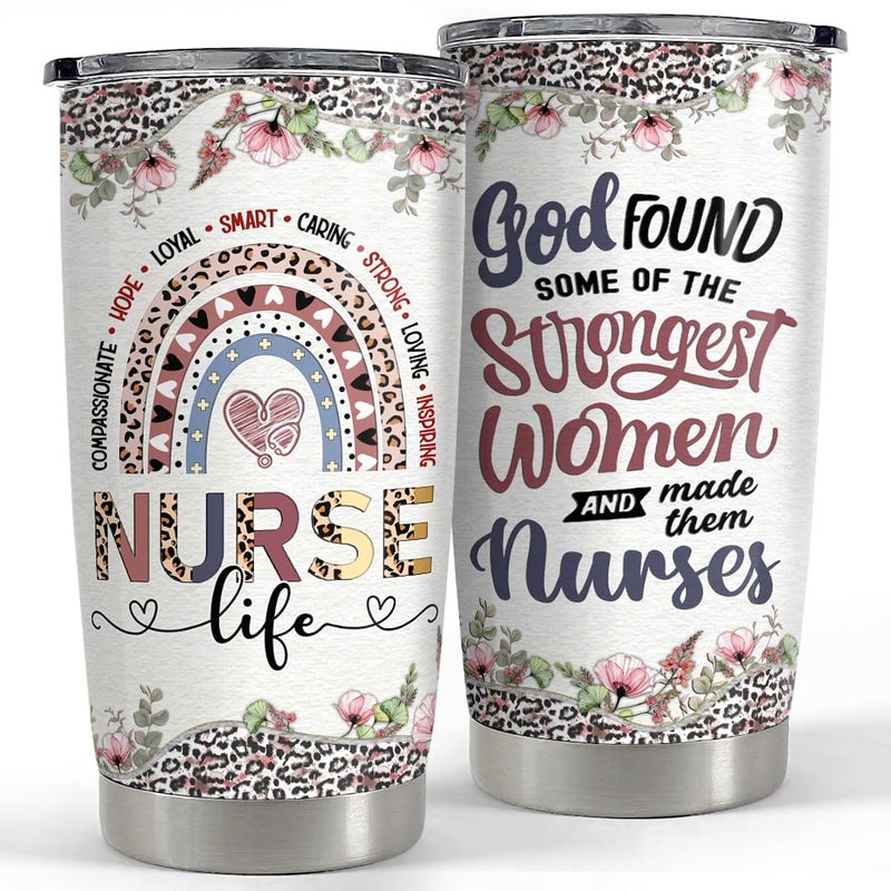 SANDJEST Nurse Tumbler 20oz Stainless Steel Insulated Coffee Travel Mug Cup Gift for Nurses Week  Graduation  Birthday  Christmas - Image 1