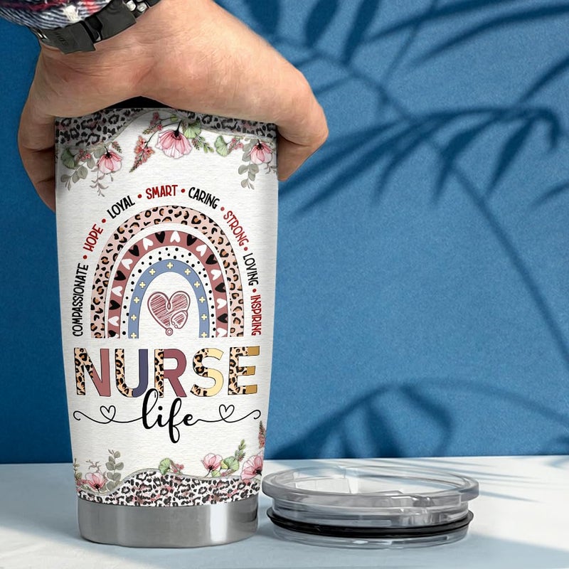 SANDJEST Nurse Tumbler 20oz Stainless Steel Insulated Coffee Travel Mug Cup Gift for Nurses Week  Graduation  Birthday  Christmas - Image 5