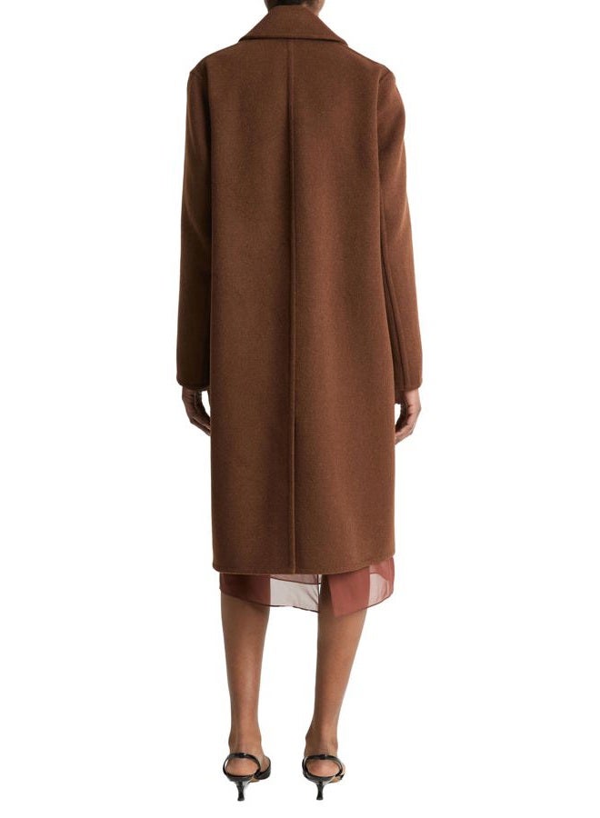 VINCE Womens CLASSIC STRAIGHT COAT, DEEP OAK, X-SMALL - Image 3