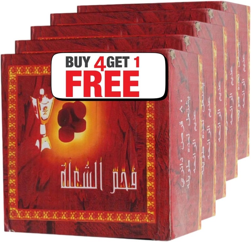 ريتش لايف أقراص الفحم ريتش لايف بخور الشعلة | فحم طويل الأمد 33 مم لحرق الشيشة والبخور | فحم المسك سريع الاشتعال | علب تحتوي على 40 و80 قرصًا (عبوة من 4، 40 قرصًا) - Image 1