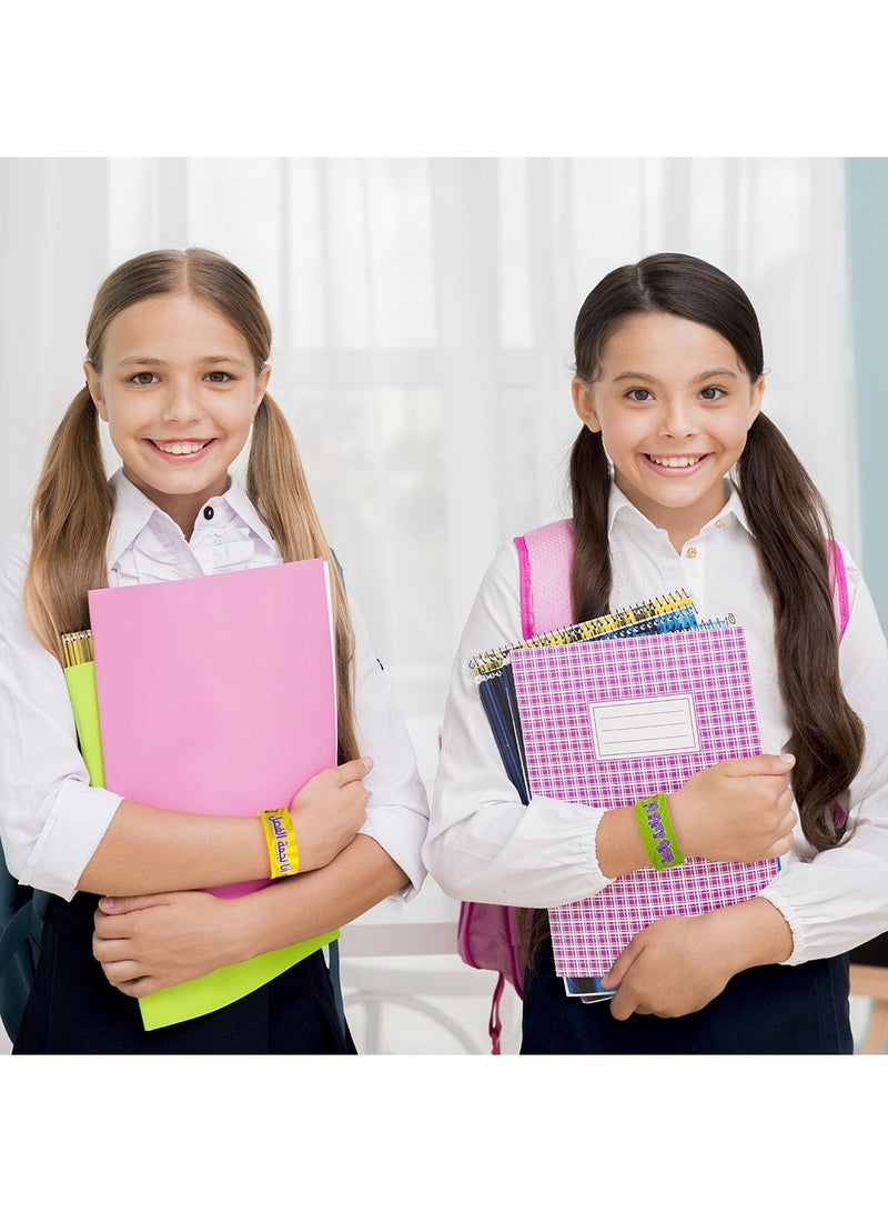 فن ليرنينج ستور أساور مكافآت المعلمين بالعربية للبنات: مستلزمات تحفيز ومكافأة الطلاب والأطفال - مجموعة من 35 قطعة في 7 تصميمات - Image 5