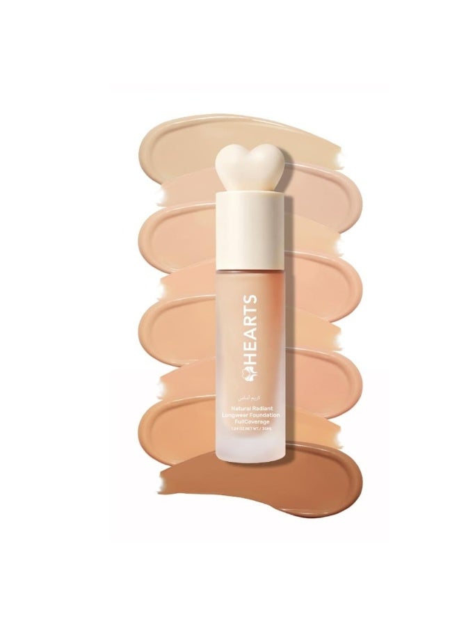 Hearts Natural Long Wear Light to Medium Foundation L3 - Image 3