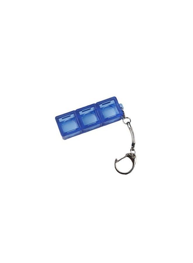 PC Material Tian Convex L Cross Test Shaft Key Decompression Can Be Installed CR1220 Battery Lamp Bead Key Buckle To Carry Multi-color-Color:3-hole Blue Transparent Frame + Keychain - Image 1