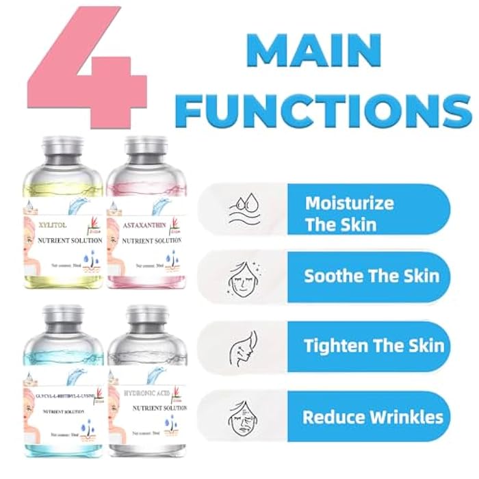 Elitzia Oxygen Facial Machine Oxygen Infusion Device Oxygen Sprayer Facial Nutrient Solution Set SPA Skincare Facial Machine Anti Aging Beauty Salon Machine 1.69fl.oz Per Bottle - Image 4