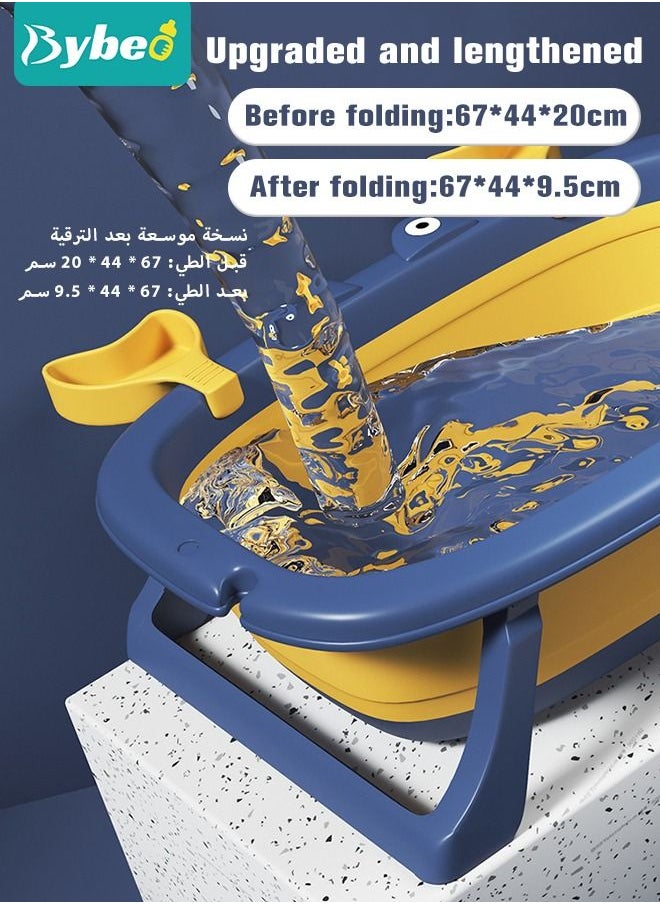 بيبو 9 قطع من حوض استحمام الأطفال المطوي بتصميم السلطعون اللطيف والذي يتضمن، بالإضافة إلى حصيرة الحوض، وبطاقة لقياس درجة الحرارة، ولعبتي بطة صغيرة، و 4 كرات مطاطية بتصميم المحيط.  - Image 4