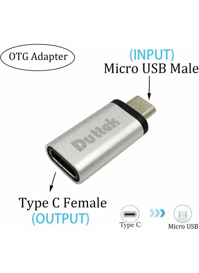 Duttek - USB-C to Micro USB Adapter, 480Mbps, OTG Compatible, for FLIR One Pro, Huawei Y7/Y6/P Smart/P8 Lite and Smartphones, Tablets - Image 1