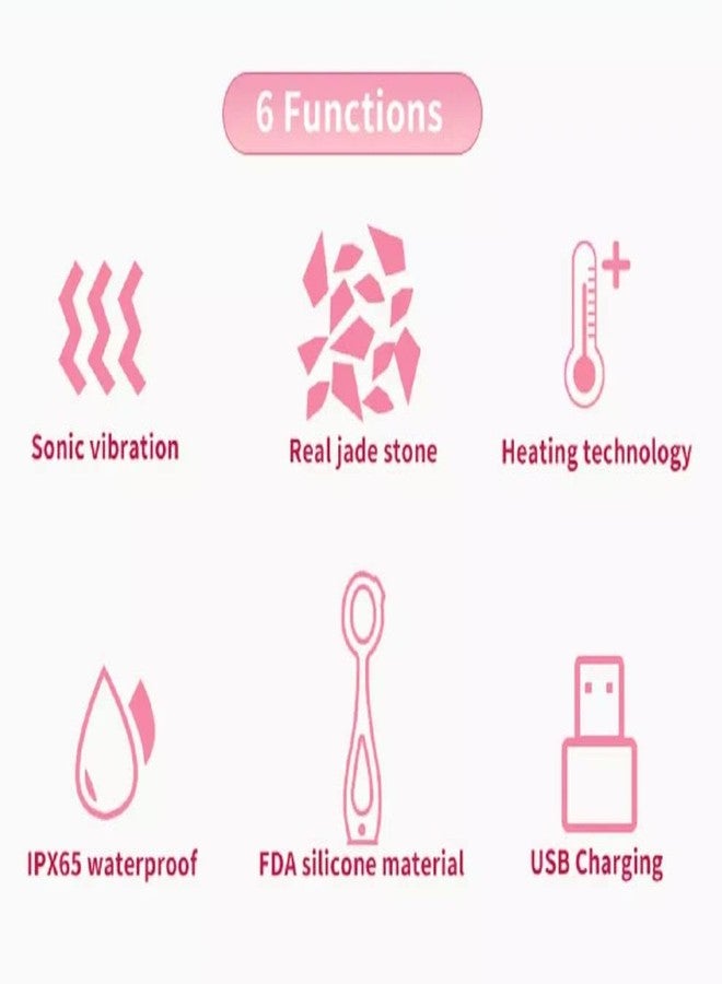 ilika Facial Massage Brush With Jade (Pink) - Image 5
