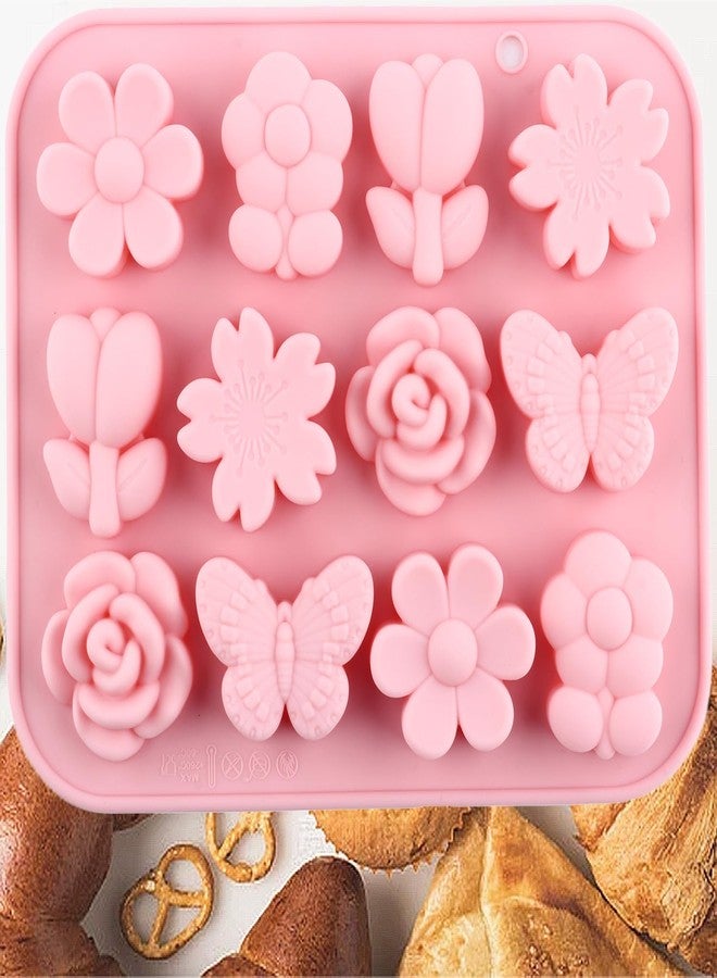 YIMINGMOLD Flower Silicone Candy Mold Rose Tulip Flower Butterfly Mold For Candy Chocolate - Image 1