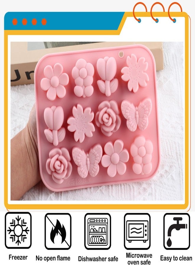 YIMINGMOLD Flower Silicone Candy Mold Rose Tulip Flower Butterfly Mold For Candy Chocolate - Image 3