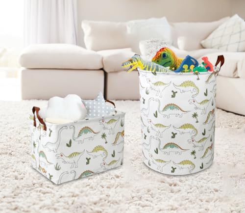 NTAOHAMPER Dinosaur Laundry Hamper laundry Basket Waterproof Storage Bin for Bedroom Clothes Organizer Basket Room DecorLight Dinosaur - Image 3