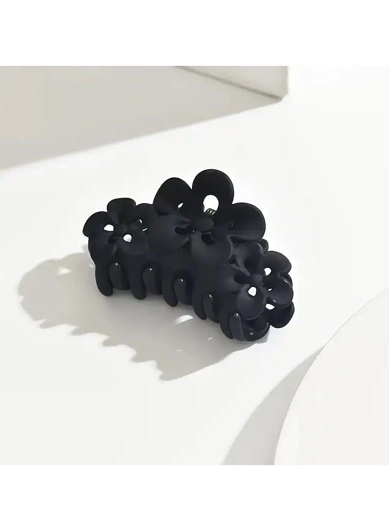 Goolsky 3pcs Floral Hair Clips, Matte Plastic, Simple Style, Rectangular Shape, Medium Size, Solid Color, Hair Accessories Set for Half-Up Ponytails - Image 3