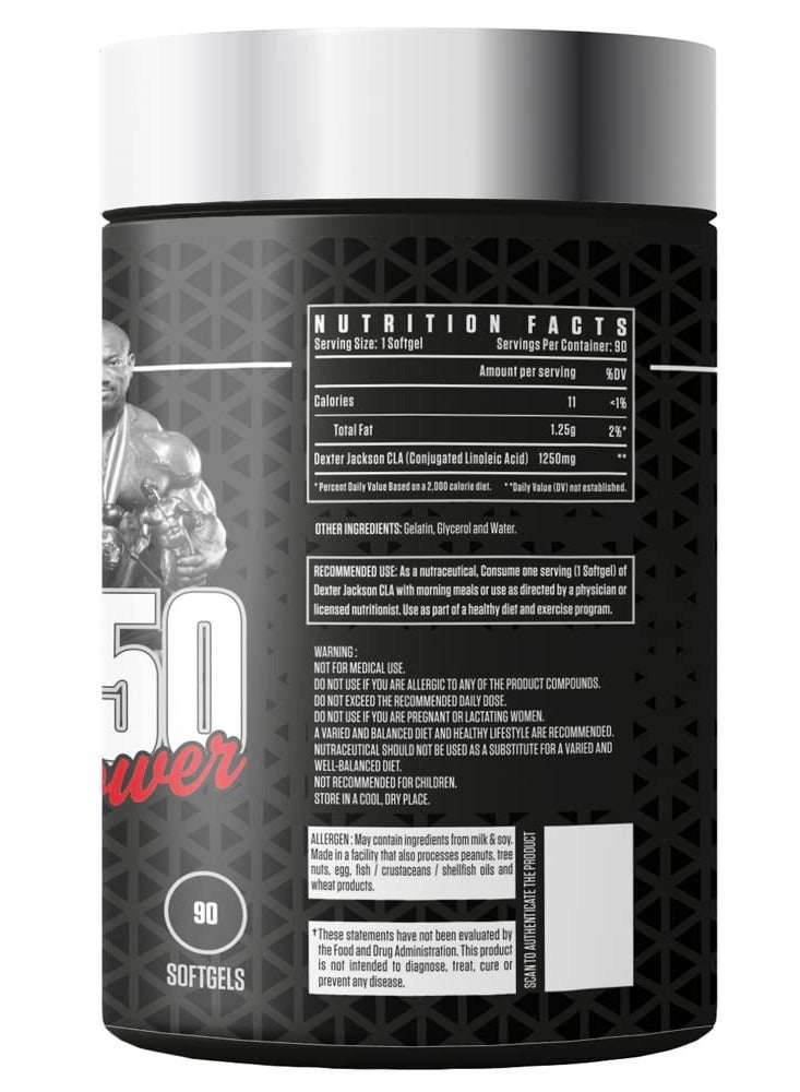 DEXTER JACKSON Black Series CLA 1250 mg - 90 Softgels - Supports Weight Loss, Enhances Performance, Boosts Metabolism - Image 3