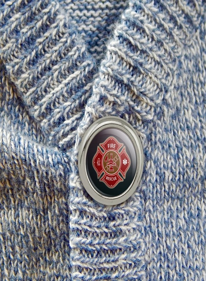 GRAPHICS & MORE Firefighter Fire Rescue Maltese Cross Metal Craft Sewing Novelty Buttons - Set of 4 - Image 2