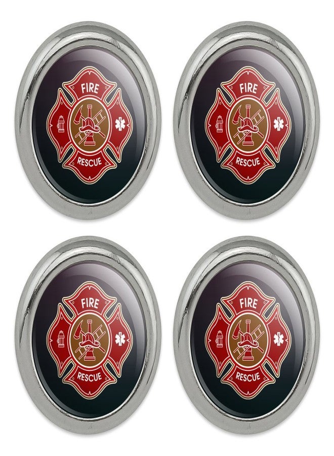 GRAPHICS & MORE Firefighter Fire Rescue Maltese Cross Metal Craft Sewing Novelty Buttons - Set of 4 - Image 1