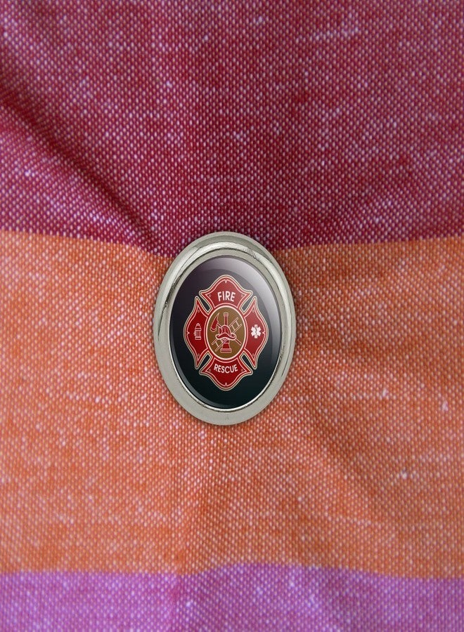 GRAPHICS & MORE Firefighter Fire Rescue Maltese Cross Metal Craft Sewing Novelty Buttons - Set of 4 - Image 3