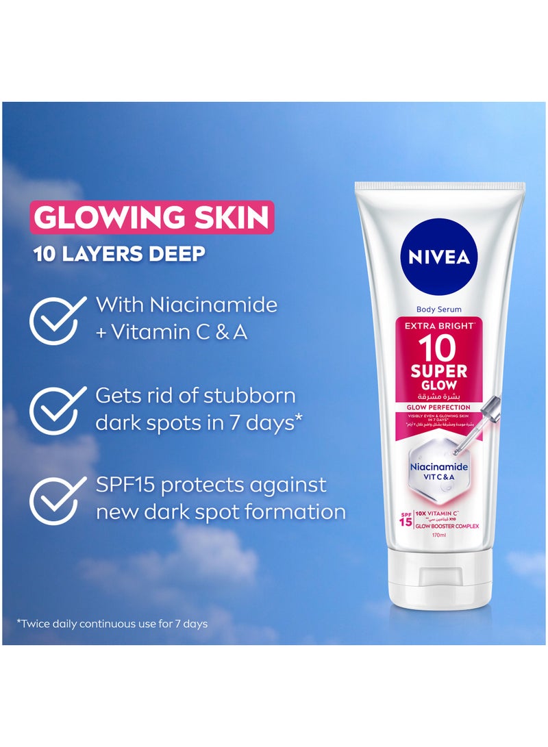 Nivea Super 10 Glow Body Serum - With Niacinamide and Vitamins C & A - Image 4