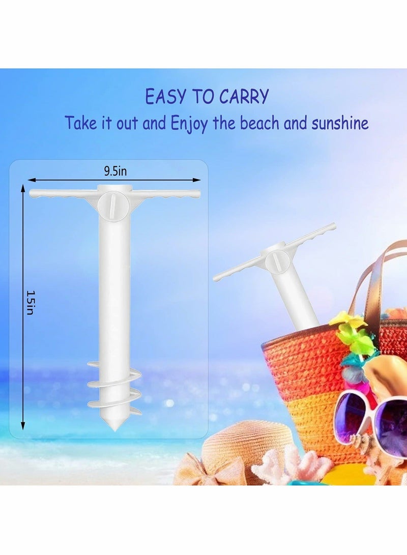 Beach Umbrella Screw Sand Anchor Stand Holder, One Size Fits All, Umbrella Holder Stand Safe for Strong Wind with 4-prongs Hanging Hook - Image 3