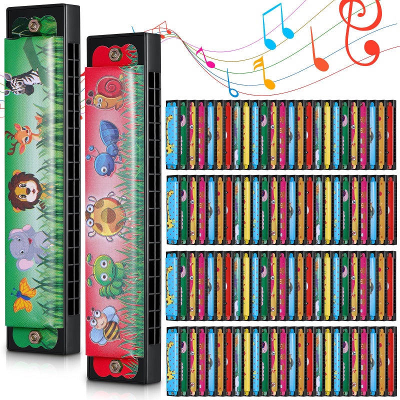 Fiada 30 Pcs Harmonica for Kids 16 Holes Harmonicas Musical Instrument Toy Gift Cartoon Double Row Return Gifts for Birthday Party Favors Goodie Bags Stuffers Kids Over 6 Years Old - Image 2