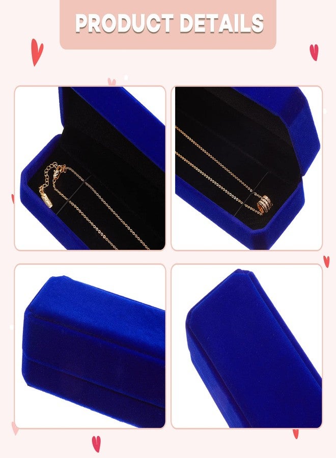 Mtlee 6 Pieces Long Velvet Necklace Box Red Blue Black Velvet Jewelry Boxes Chain Necklace Gift Box Long Bracelet Storage Display Case for Mother's Day, Wedding, Engagement, Birthday, Anniversary - Image 3