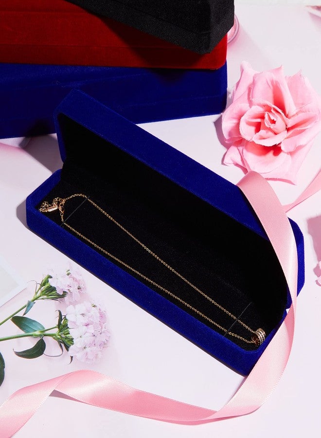 Mtlee 6 Pieces Long Velvet Necklace Box Red Blue Black Velvet Jewelry Boxes Chain Necklace Gift Box Long Bracelet Storage Display Case for Mother's Day, Wedding, Engagement, Birthday, Anniversary - Image 5