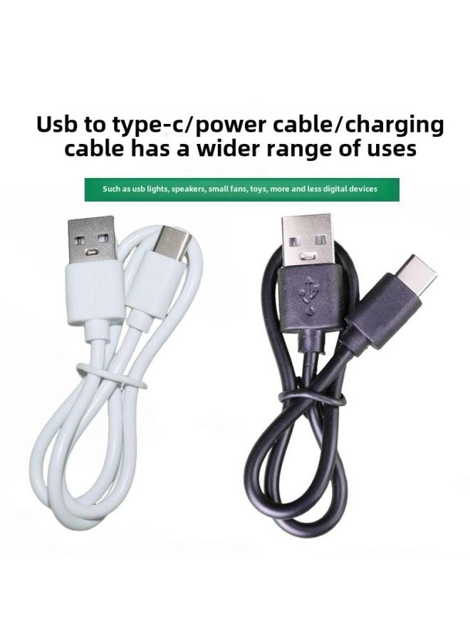 Generic USB To Type-C Charging Cable Power Cord Bluetooth Headset Charging Cable Toy Digital Appliance Source Manufacturer-Color:Typec 30cm Copper Clad Steel Black  - Image 1