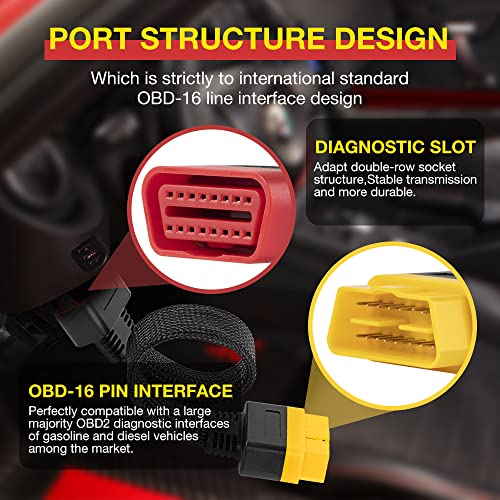 LAUNCH OBD2 Extension Cable Full 16Pin Male to Female OBDII Extend Cable for Car OBD Diagnostic Extender Cord Connector Reinforced Nylon Material (36CM/1.2FT) - Image 5