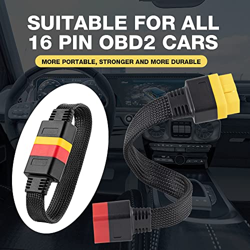 LAUNCH OBD2 Extension Cable Full 16Pin Male to Female OBDII Extend Cable for Car OBD Diagnostic Extender Cord Connector Reinforced Nylon Material (36CM/1.2FT) - Image 4
