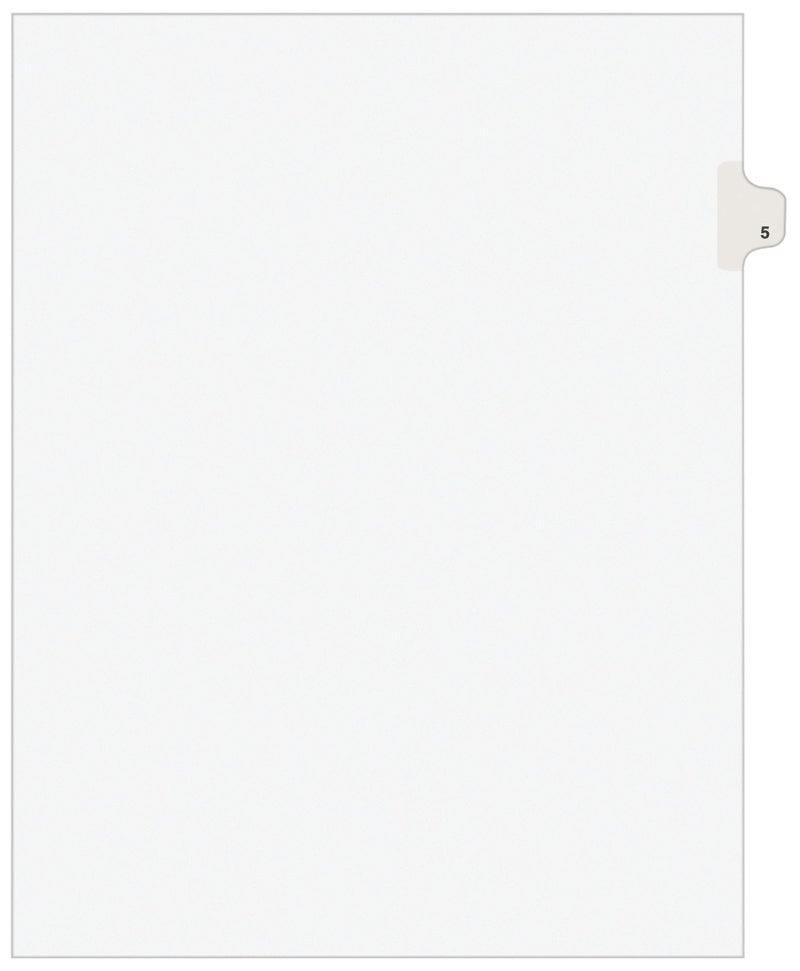 Avery Individual Legal Exhibit Dividers, Avery Style, 5, Side Tab, 8.5 x 11 inches, Pack of 25 (11915) - Image 1
