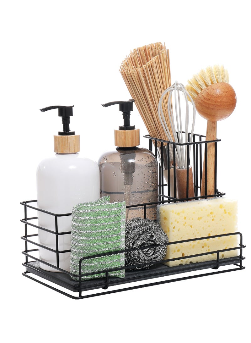 general Kitchen sink built-in shelf dishwasher sponge dishwasher narrow side storage diatom mud drain rack instant drying pad - Image 3