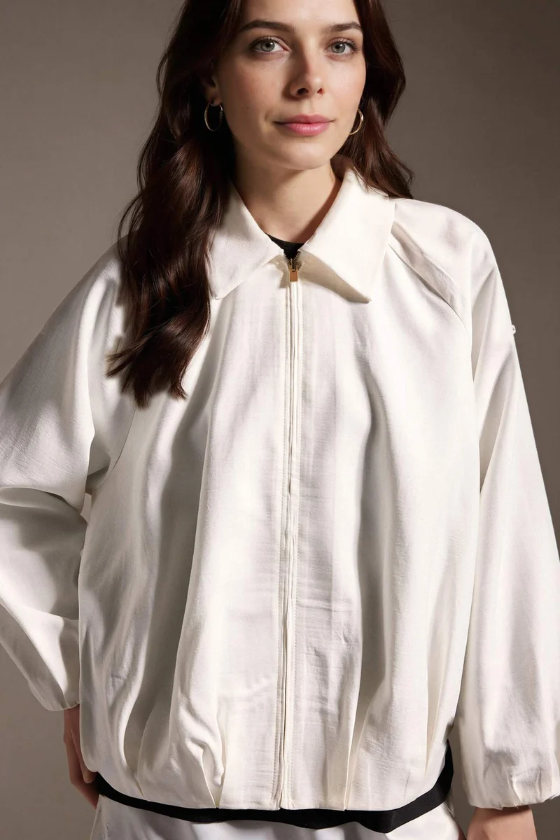 DeFacto Relax Fit Shirt Collar Woven Blazer
