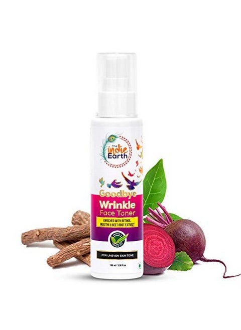 Goodbye Wrinkle (Retinol) Face Toner Enriched With Retinol Liquorice And Beet Root Extract (100Ml) Controls Fine Lines And Wrinkle ; For Younger Looking Skin ; Antiageing Face Toner