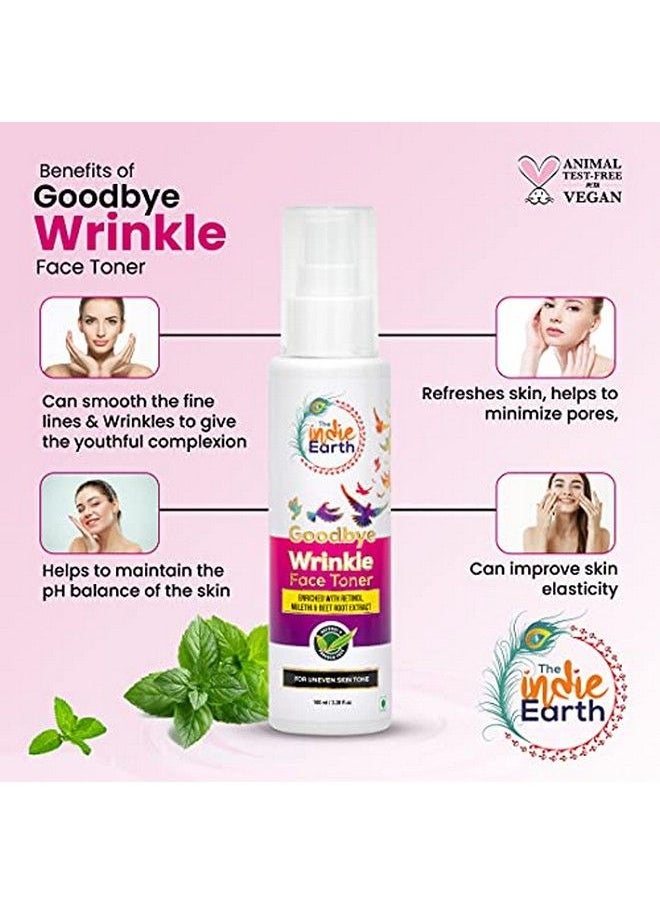 Goodbye Wrinkle (Retinol) Face Toner Enriched With Retinol Liquorice And Beet Root Extract (100Ml) Controls Fine Lines And Wrinkle ; For Younger Looking Skin ; Antiageing Face Toner